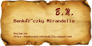 Benkóczky Mirandella névjegykártya